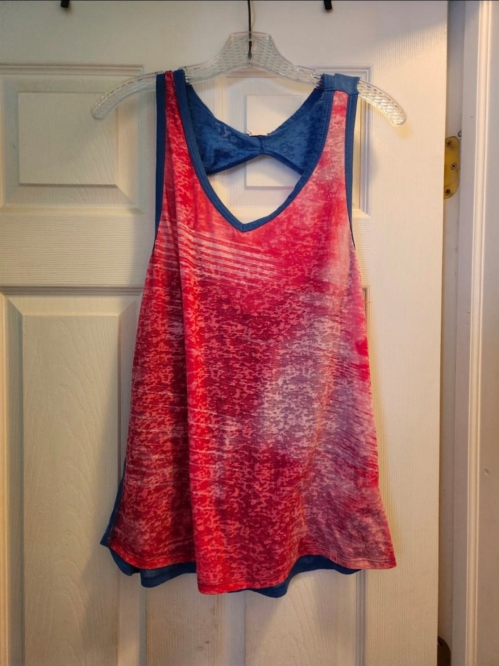The North Face Tank Top Pink Blue Burnout Tie Dye Twist Womens XL